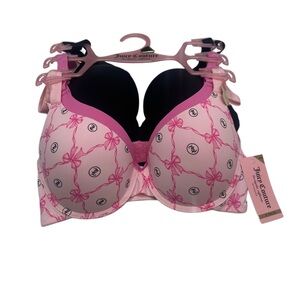 Juicy Couture 3 Pack Sexy Push Up Bra Size 34C Style JC4603 NWT